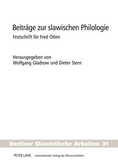 Beiträge zur slawischen Philologie