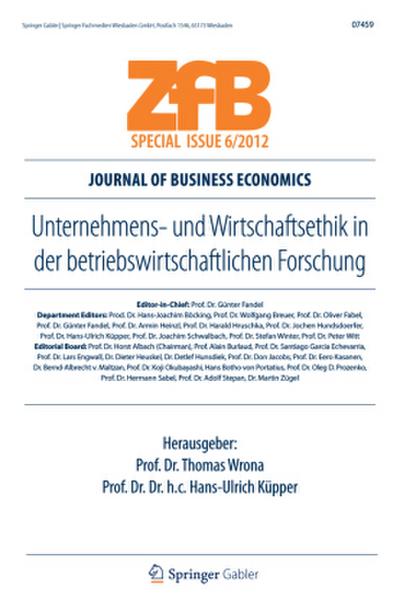 Unternehmens- und Wirtschaftsethik in der betriebswirtschaftlichen Forschung