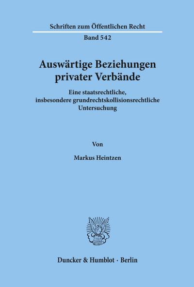 Auswärtige Beziehungen privater Verbände.