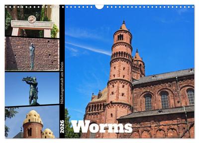 Worms-Nibelungenstadt am Rhein (Wandkalender 2026 DIN A3 quer), CALVENDO Monatskalender