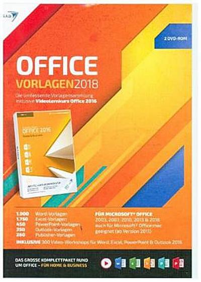 Office Vorlagen 2018 + Videolernkurs, 2 DVD-ROMs