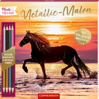 Pferdefreunde - Metallic-Malen mit Bicolor-Buntstiften (5er