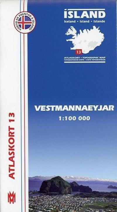 Island Atlaskort 13 Vestmannaeyjar 1:100.000
