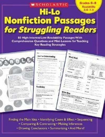 Hi-Lo Nonfiction Passages for Struggling Readers: Grades 6-8