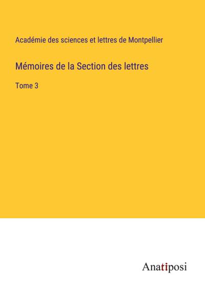 Mémoires de la Section des lettres