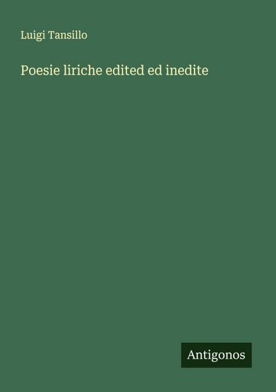 Poesie liriche edited ed inedite