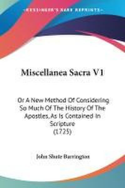 Miscellanea Sacra V1