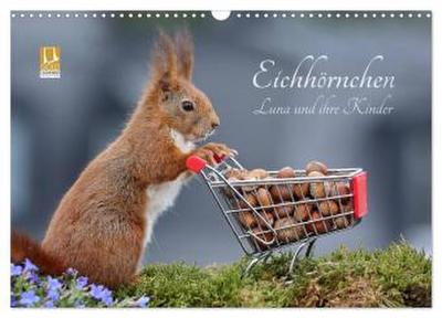 Eichhörnchen Luna und ihre Kinder (Wandkalender 2026 DIN A3 quer), CALVENDO Monatskalender