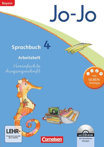 Jo-Jo Sprachbuch - Grundschule Bayern. 4. Jahrgangsstufe - Arbeitsheft in Vereinfachter Ausgangsschrift mit interaktiven Übungen auf scook.de