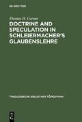 Doctrine and Speculation in Schleiermacher’s