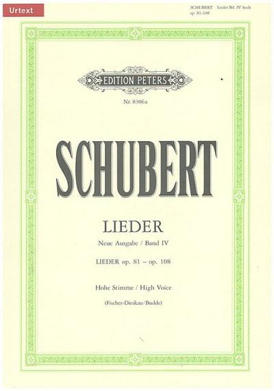 Lieder 4 - Neue Ausgabe, op. 81 bis op. 108, hohe Stimme