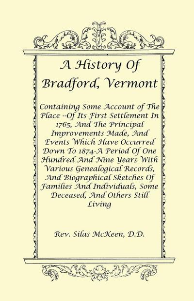 A History of Bradford, Vermont