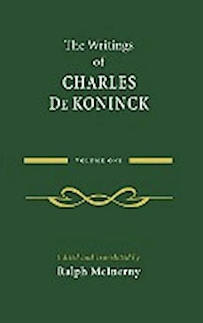 The Writings of Charles De Koninck