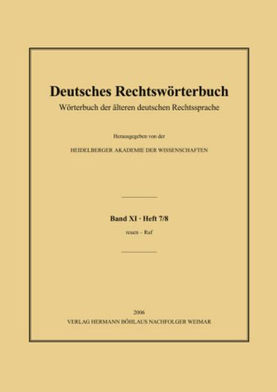 Deutsches Rechtswörterbuch; .