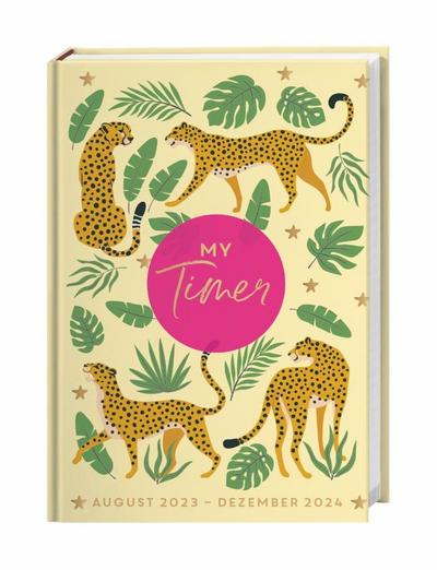 Jungle Style Timer Schülerkalender A5. Top ausgestatteter Buchkalender für Schule und Studium: Der praktische Terminplaner im wilden Dschungel-Design.