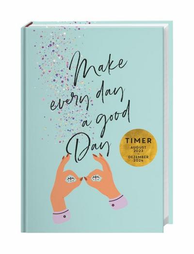 Happy Life Timer Schülerkalender A5. Ein praktischer Kalender für den täglichen Überblick in Schule und Studium. Fröhliches Design für die Extraportion Motivation und Inspiration.