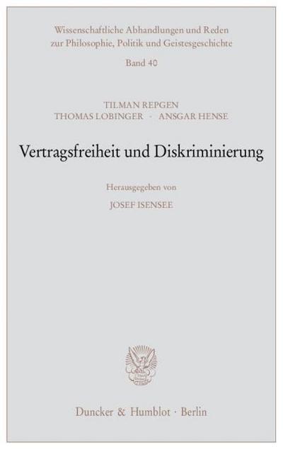 Vertragsfreiheit und Diskriminierung