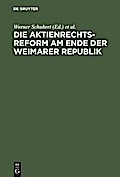 Die Aktienrechtsreform am Ende der Weimarer Republik