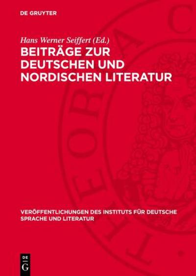 Beiträge zur deutschen und nordischen Literatur