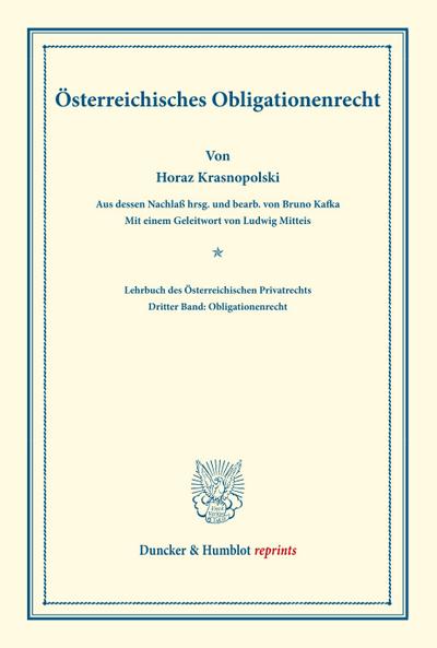 Lehrbuch des Österreichischen Privatrechts.