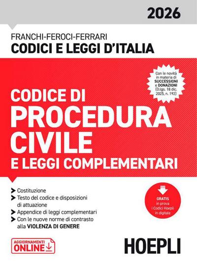 Codice di procedura civile e leggi complementari 2026