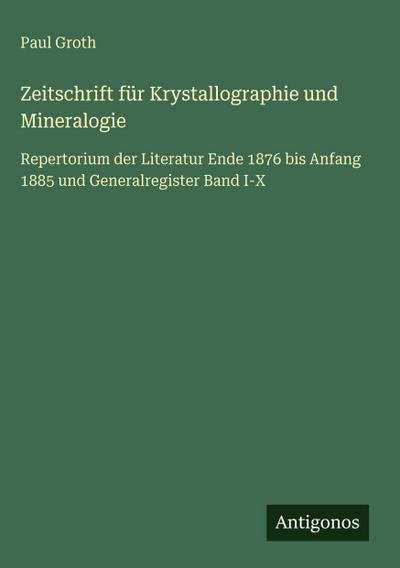 Zeitschrift für Krystallographie und Mineralogie