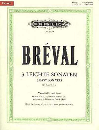Drei leichte Sonaten für Violoncello und Bass, op.40, 1-3