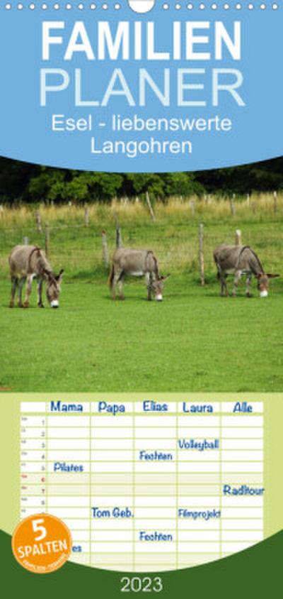 Familienplaner Esel - liebenswerte Langohren (Wandkalender 2023 , 21 cm x 45 cm, hoch)