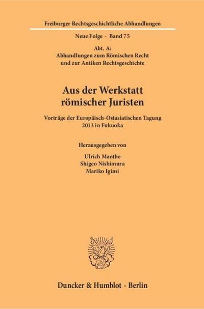 Aus der Werkstatt römischer Juristen.