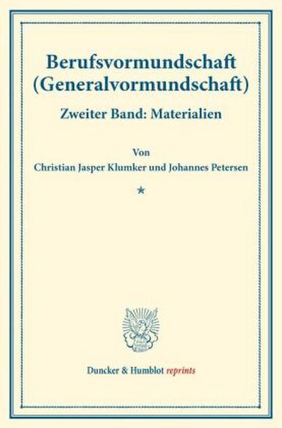 Berufsvormundschaft (Generalvormundschaft).