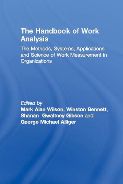 The Handbook of Work Analysis