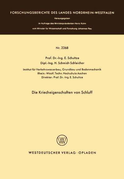 Die Kriecheigenschaften von Schluff