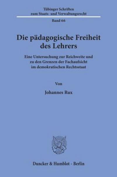 Die pädagogische Freiheit des Lehrers.