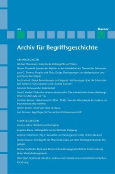 Archiv für Begriffsgeschichte / Archiv für Begriffsgeschichte. Band 44
