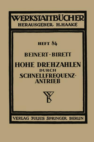 Hohe Drehzahlen durch Schnellfrequenz-Antrieb