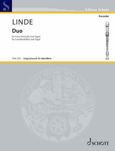 Linde: Duo for Tenor Recorder and Organ Score and Part