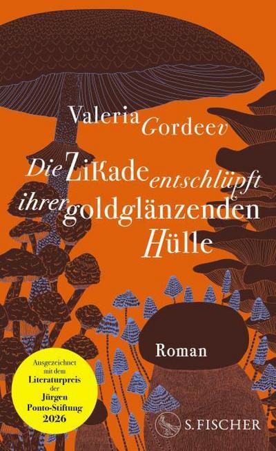 Die Zikade entschlüpft ihrer goldglänzenden Hülle