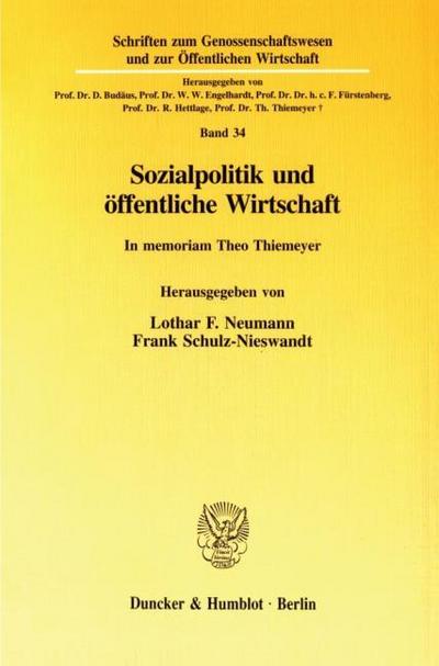 Sozialpolitik und öffentliche Wirtschaft.