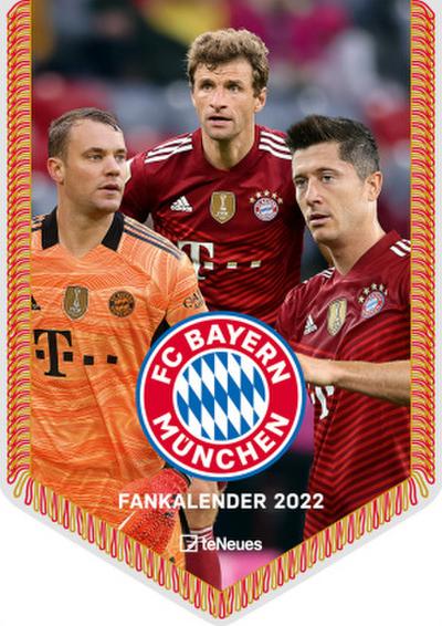 FC Bayern München 2022 - Mini-Bannerkalender - Fan-Kalender - Fußball-Kalender - 21x29,7 - Sport