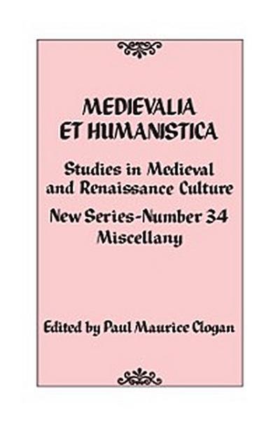 Medievalia et Humanistica, No. 34