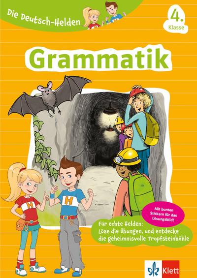 Klett Deutsch Grammatik 4. Klasse: Deutsch-Übungsheft für die Grundschule mit Stickern (Die Deutsch-Helden)