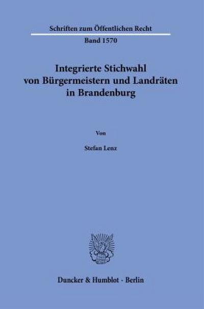 Integrierte Stichwahl von Bürgermeistern und Landräten in Brandenburg