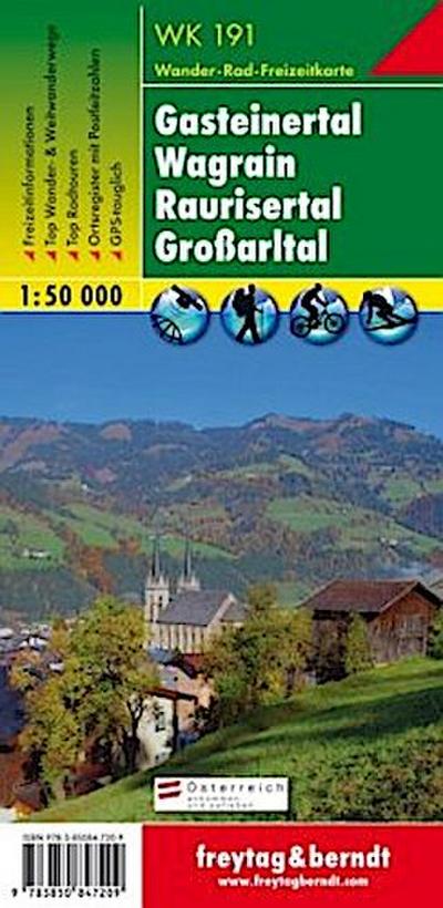 Gasteiner Tal, Wagrain, Raurisertal, Grossarltal  1 : 50 000. WK 191