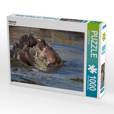 CALVENDO Puzzle Nilpferde 1000 Teile Lege-Größe 64 x 48 cm Foto-Puzzle Bild von Johann Schörkhuber