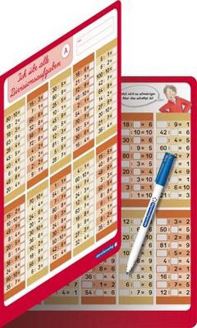 Ich übe alle Divisionsaufgaben mit Stift