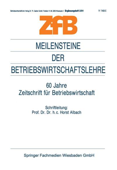 Meilensteine der Betriebswirtschaftslehre