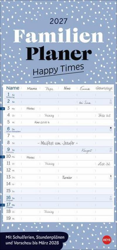 Deko-Familienplaner Happy Times 2027