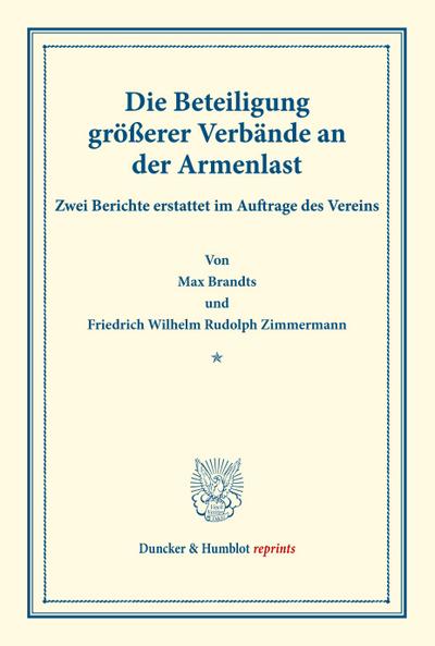 Die Beteiligung größerer Verbände an der Armenlast.