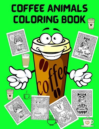 Coffee Animals Coloring Book