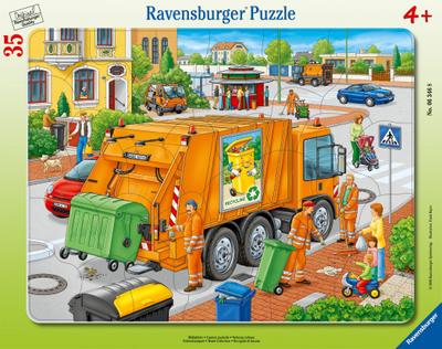 Ravensburger Kinderpuzzle 06346 - Müllabfuhr - Rahmenpuzzle